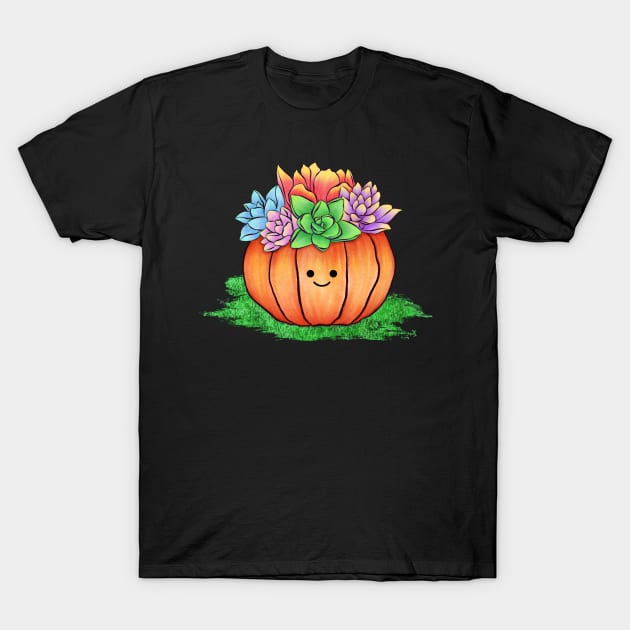 Happy Pumpkin Spice Succulent T-Shirt by ViolaVixi